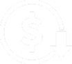 Negotiations 1 a white dollar sign with a arrow pointing down